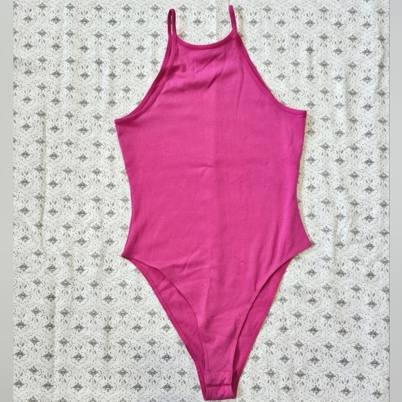 Zara Tops Zara Pink Halter Style Bodysuit Poshmark